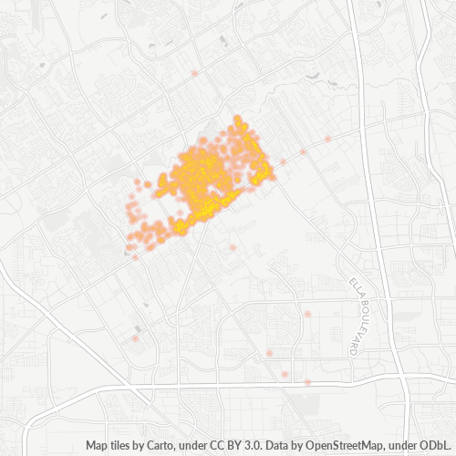 77068 Business Density Heatmap