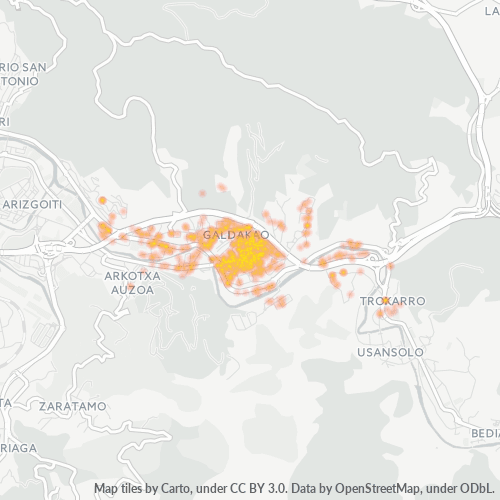 Mapa de calor para código postal 48960
