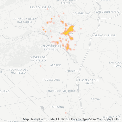 Mappa di calore per cap 31058