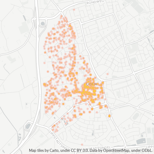 Heatmap voor postcode 5401