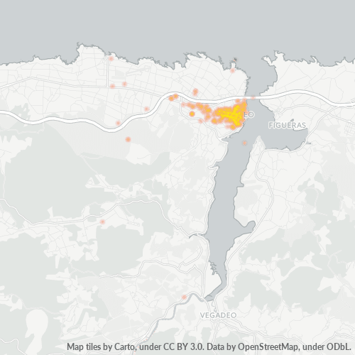 Mapa de calor para código postal 27700