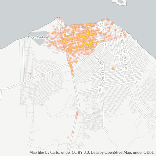 68040-000 Mapa de calor de densidad empresarial