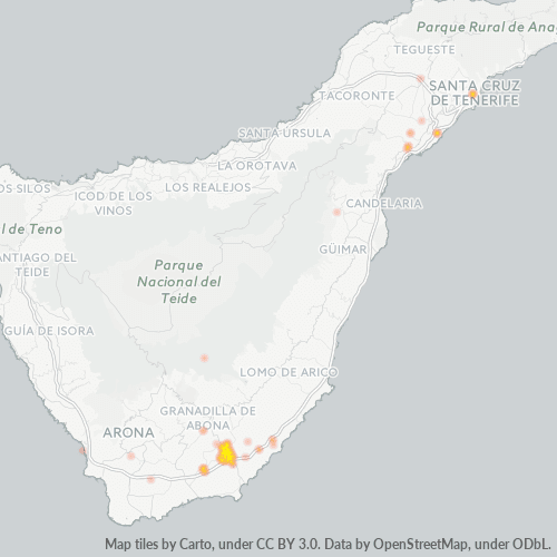 Mapa de calor para código postal 38611