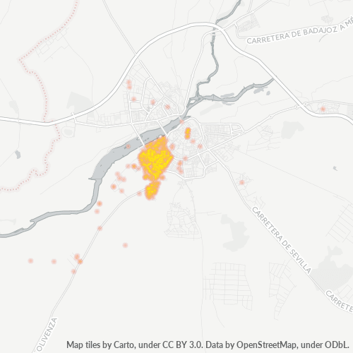 Mapa de calor para código postal 06011