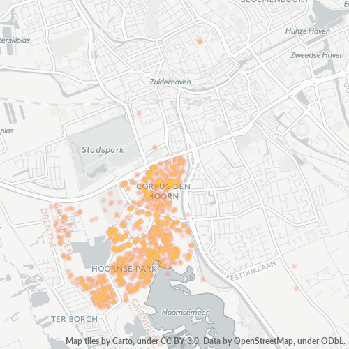 Heatmap voor postcode 9728