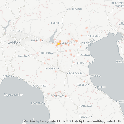 37137 Mappa di concentrazione per la densità di aziende