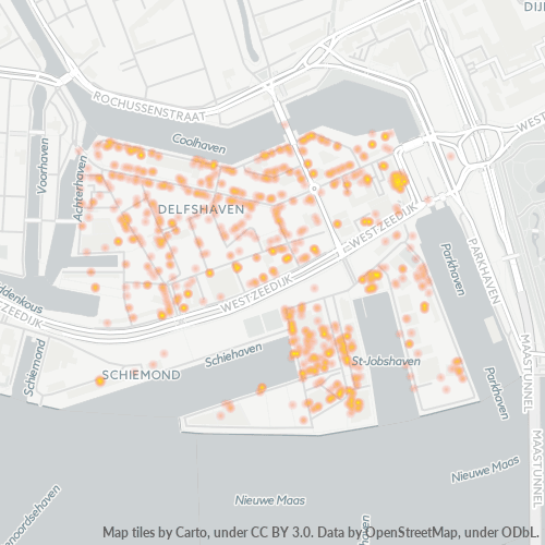 Heatmap voor postcode 3024