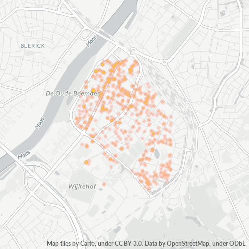 Heatmap voor postcode 5912