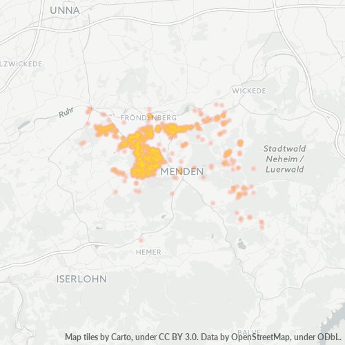 58708 Standortdichte-Heatmap