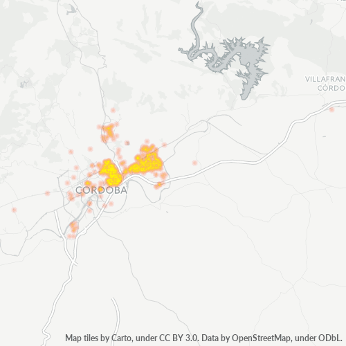 Mapa de calor para código postal 14014