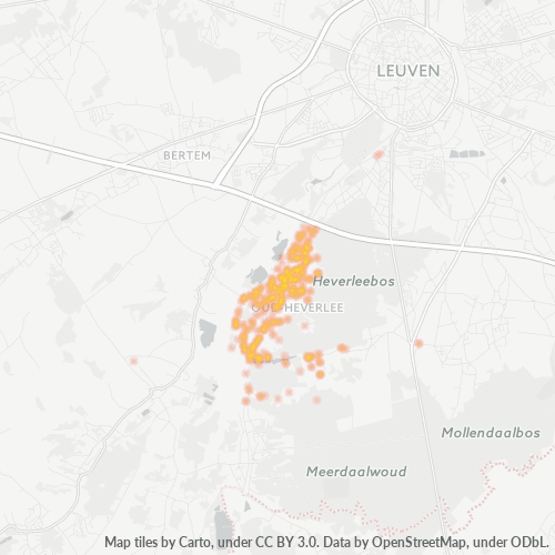 Heatmap voor postcode 3050