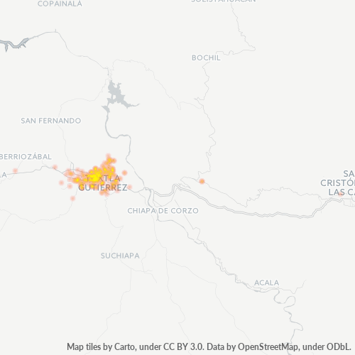 29030 Mapa de calor de densidad empresarial