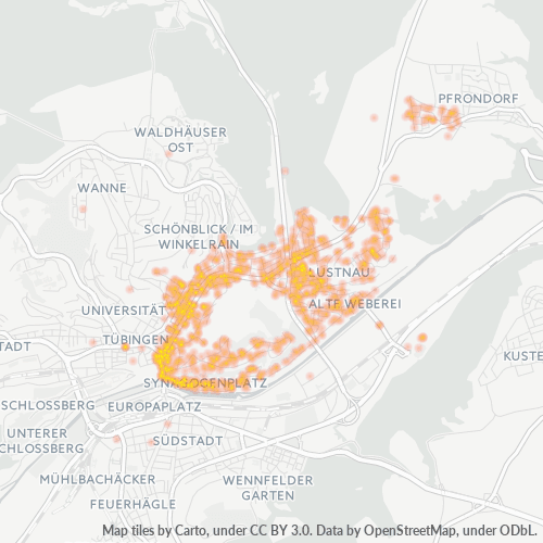 Heatmap für plz 72074