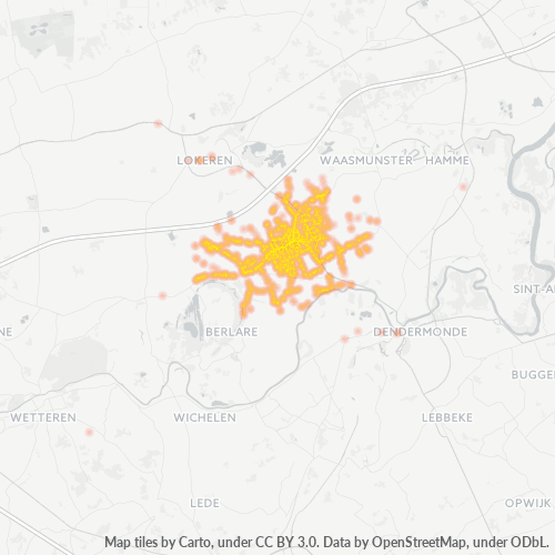 Heatmap voor postcode 9240