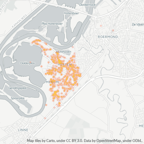 Heatmap voor postcode 6049