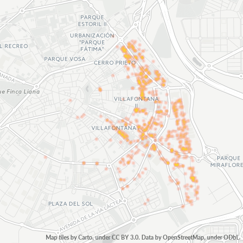 Mapa de calor para código postal 28936