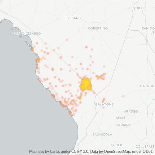 Mappa di calore per cap 73048