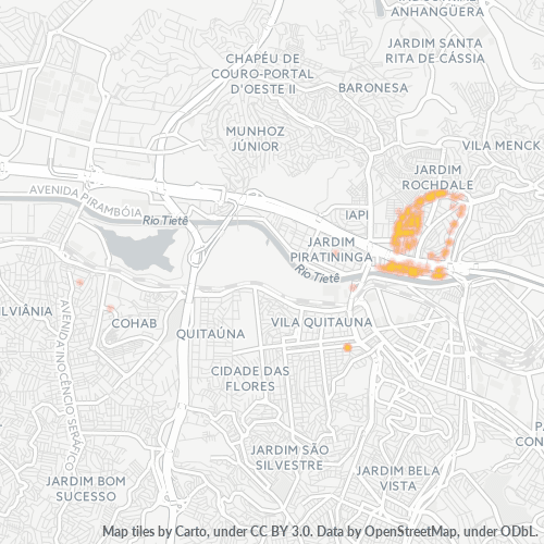 06220-000 Mapa de calor de densidad empresarial