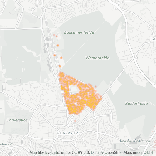 Heatmap voor postcode 1222