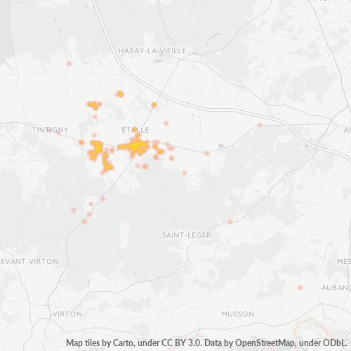 Heatmap voor postcode 6740
