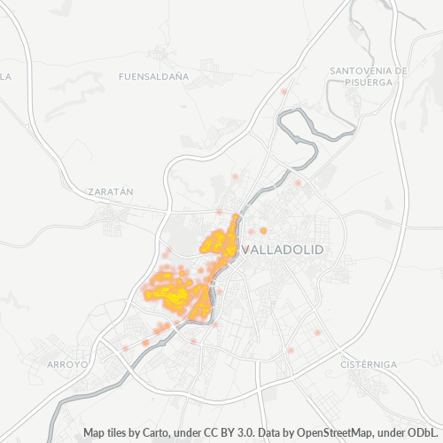 Mapa de calor para código postal 47014