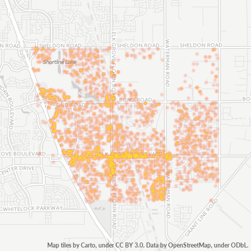 95624 Business Density Heatmap