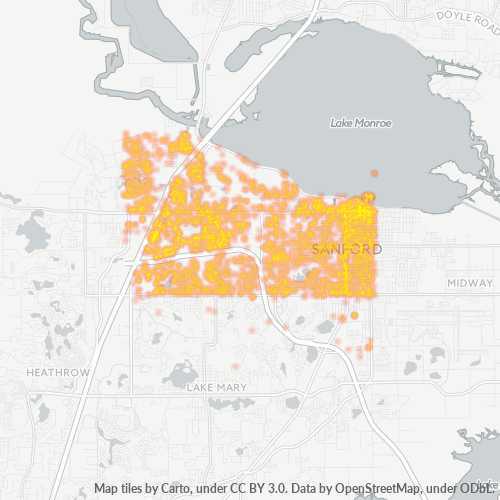 32771 Business Density Heatmap