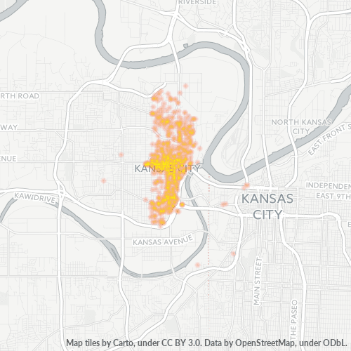 66101 Business Density Heatmap