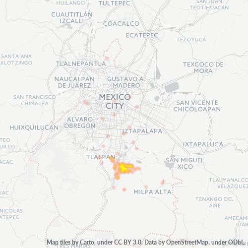 16090 Mapa de calor de densidad empresarial