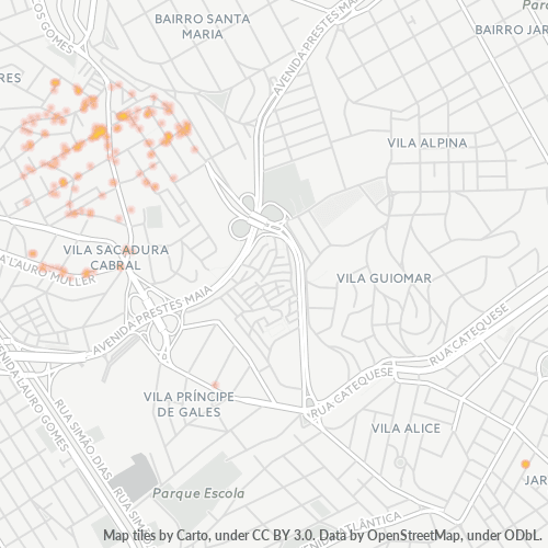 09061-000 Mapa de calor de densidad empresarial