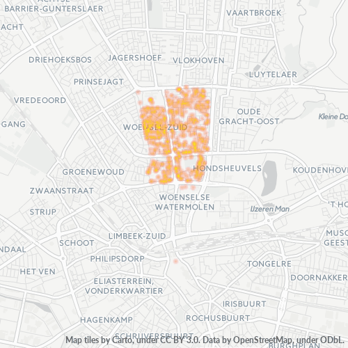 Heatmap voor postcode 5623