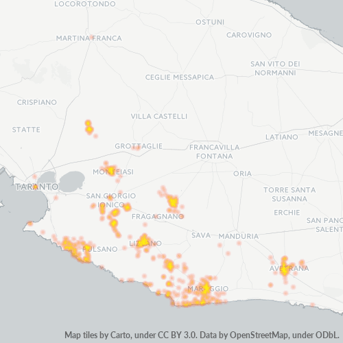 Mappa di calore per cap 74020