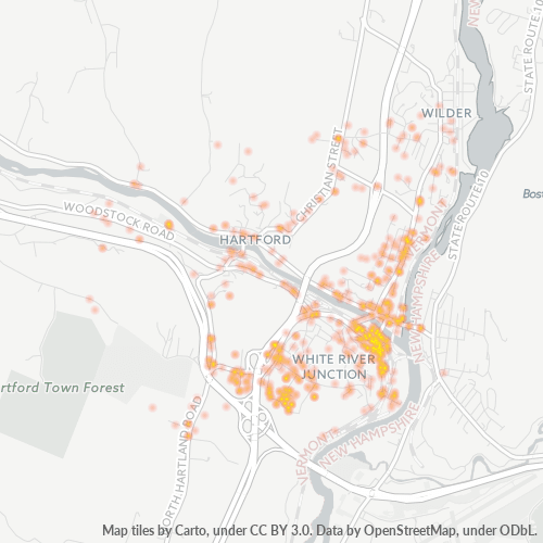 05001 Business Density Heatmap