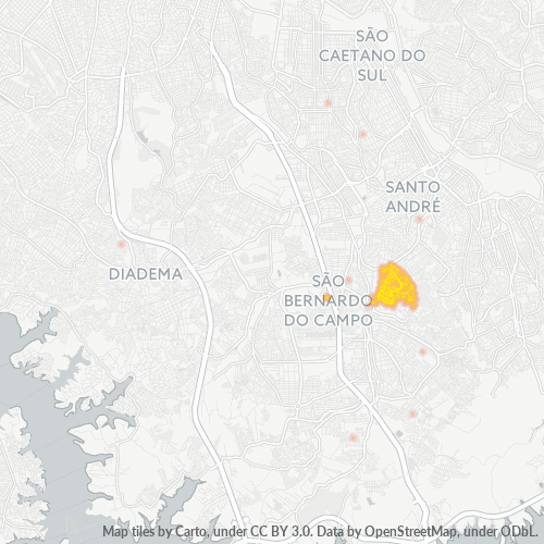 09751-000 Mapa de calor de densidad empresarial