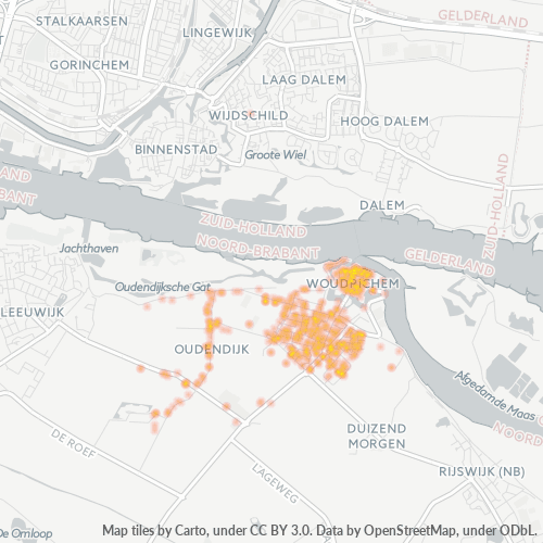 Heatmap voor postcode 4285