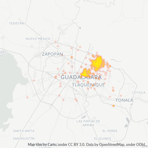 44700 Mapa de calor de densidad empresarial