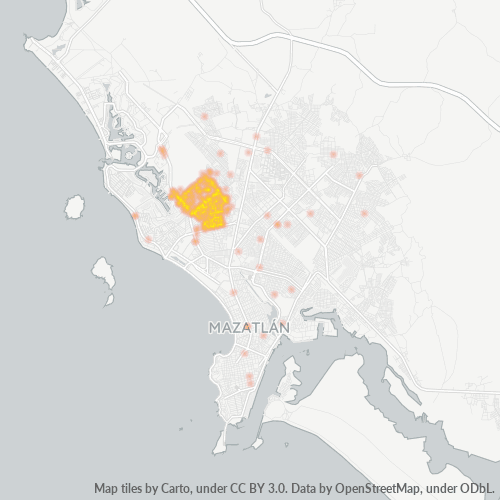 82127 Mapa de calor de densidad empresarial