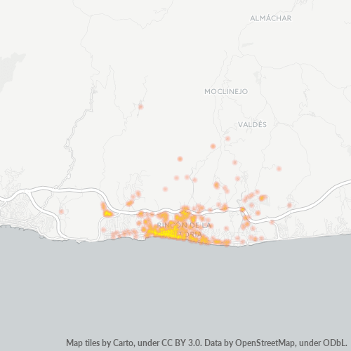 Mapa de calor para código postal 29730