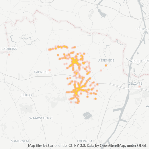 Heatmap voor postcode 9968