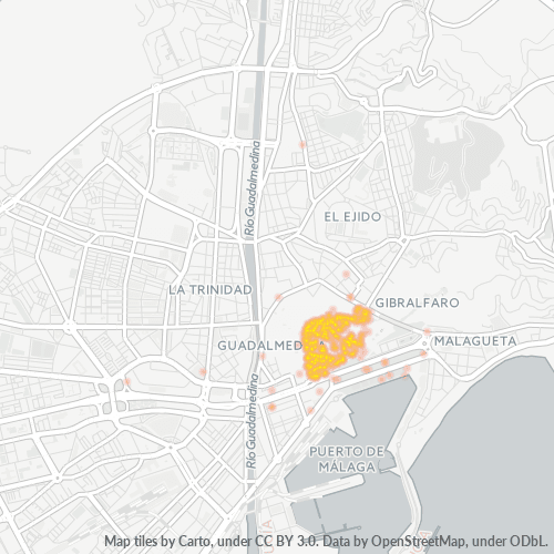 Mapa de calor para código postal 29015