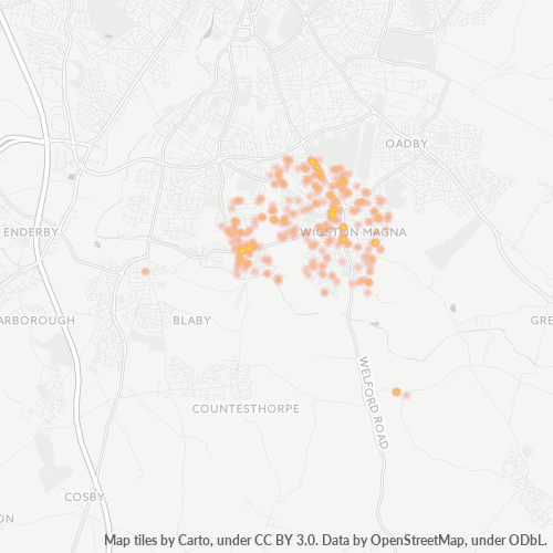 LE18 Business Density Heatmap