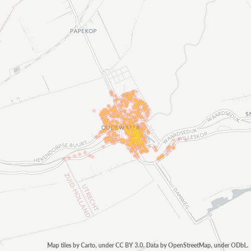 Heatmap voor postcode 3421
