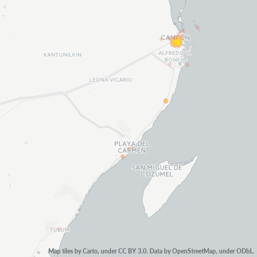 77505 Mapa de calor de densidad empresarial