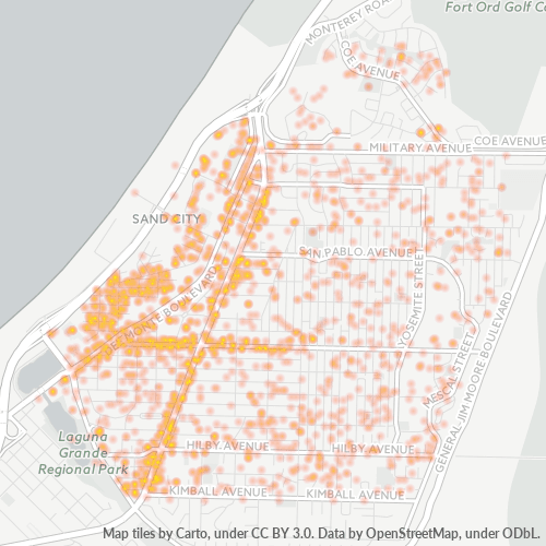 93955 Business Density Heatmap