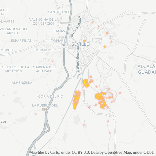Mapa de calor para código postal 41703