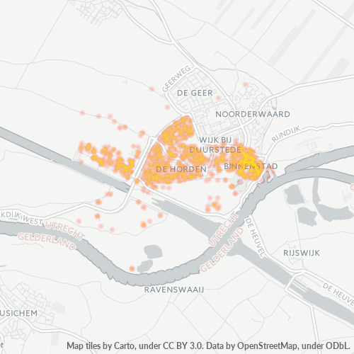 Heatmap voor postcode 3961
