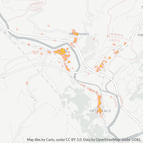Mappa di calore per cap 01028