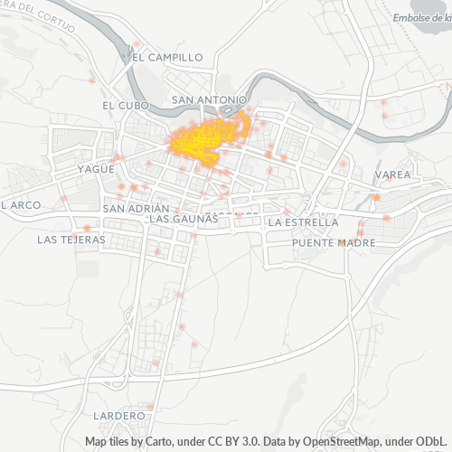 26001 Mapa de calor de densidad empresarial