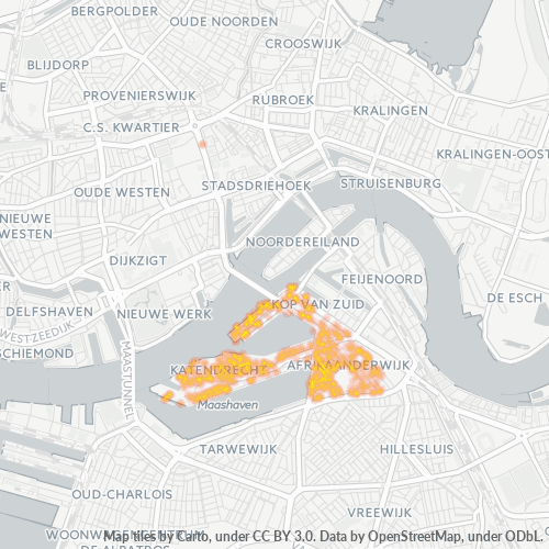 Heatmap voor postcode 3072