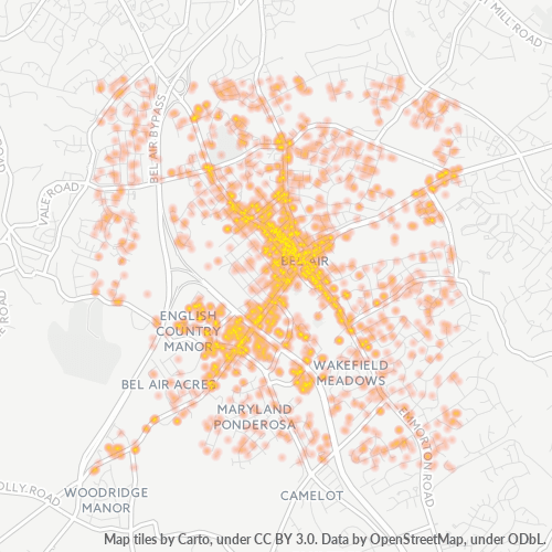 21014 Business Density Heatmap